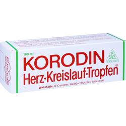Weiße Verpackung von Korodin Herz-Kreislauf-Tropfen mit roter Aufschrift.